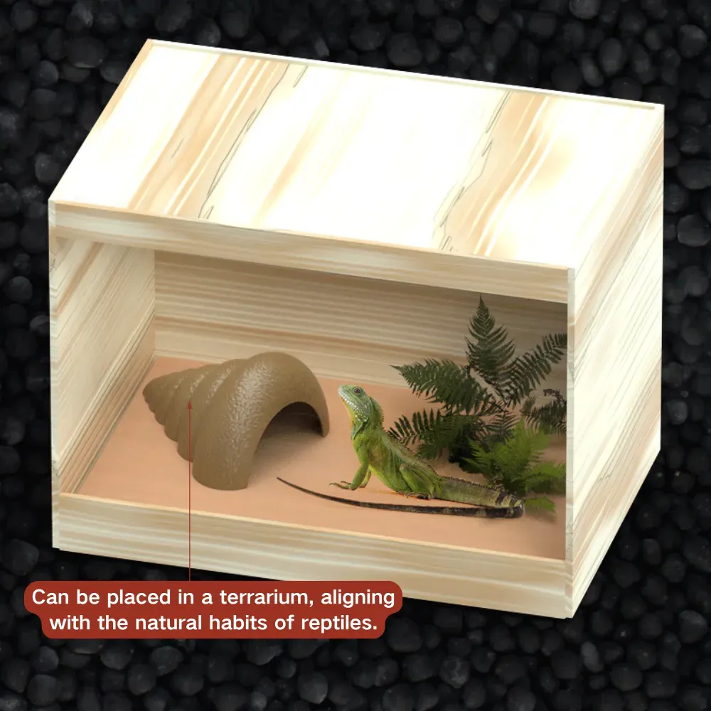 Plastic hideout suitable for scorpions and frogs (3) Stylish spiral shell decor for reptile enclosures