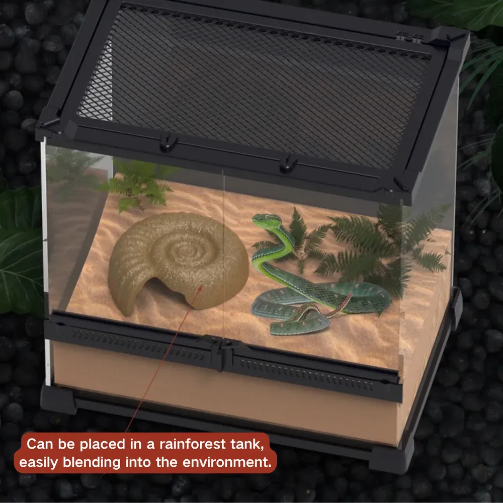 Versatile reptile shelter for desert or rainforest tanks