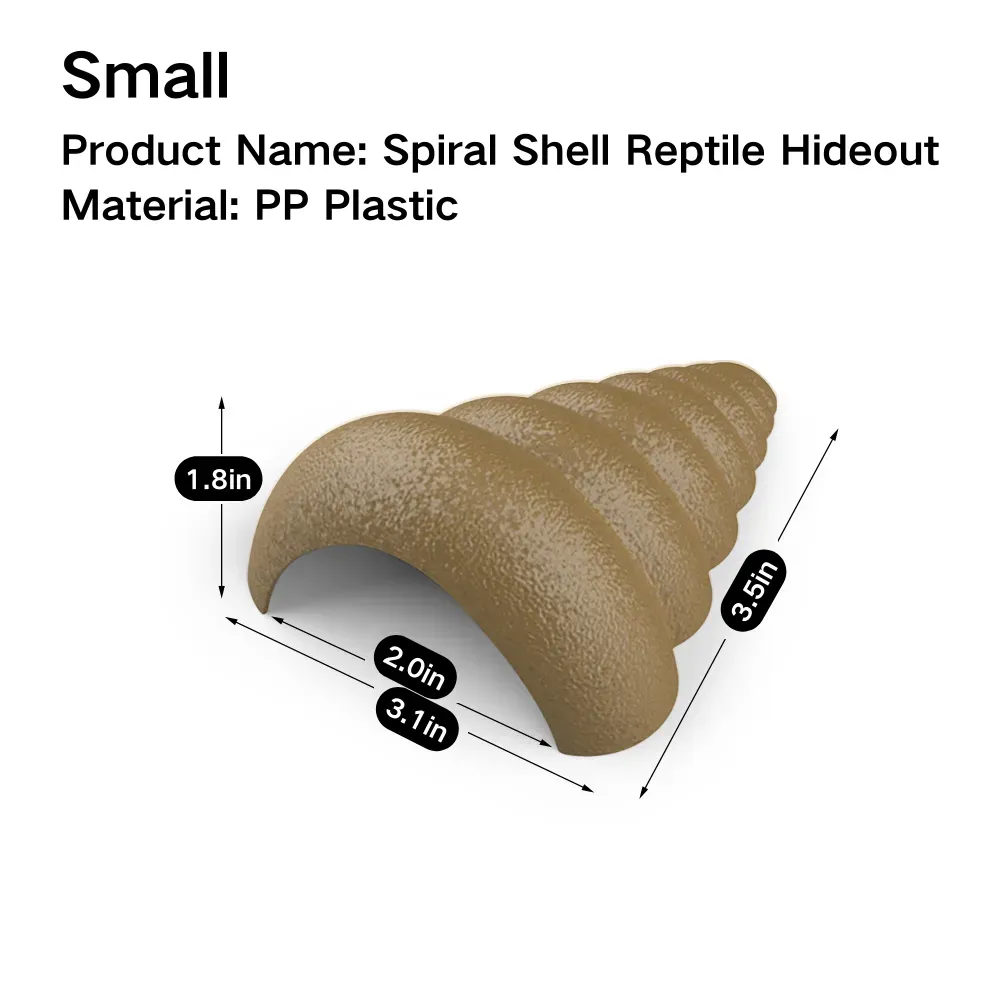 Plastic hiding cave for small exotic pets (3) Realistic shell hideout for amphibians and arachnids