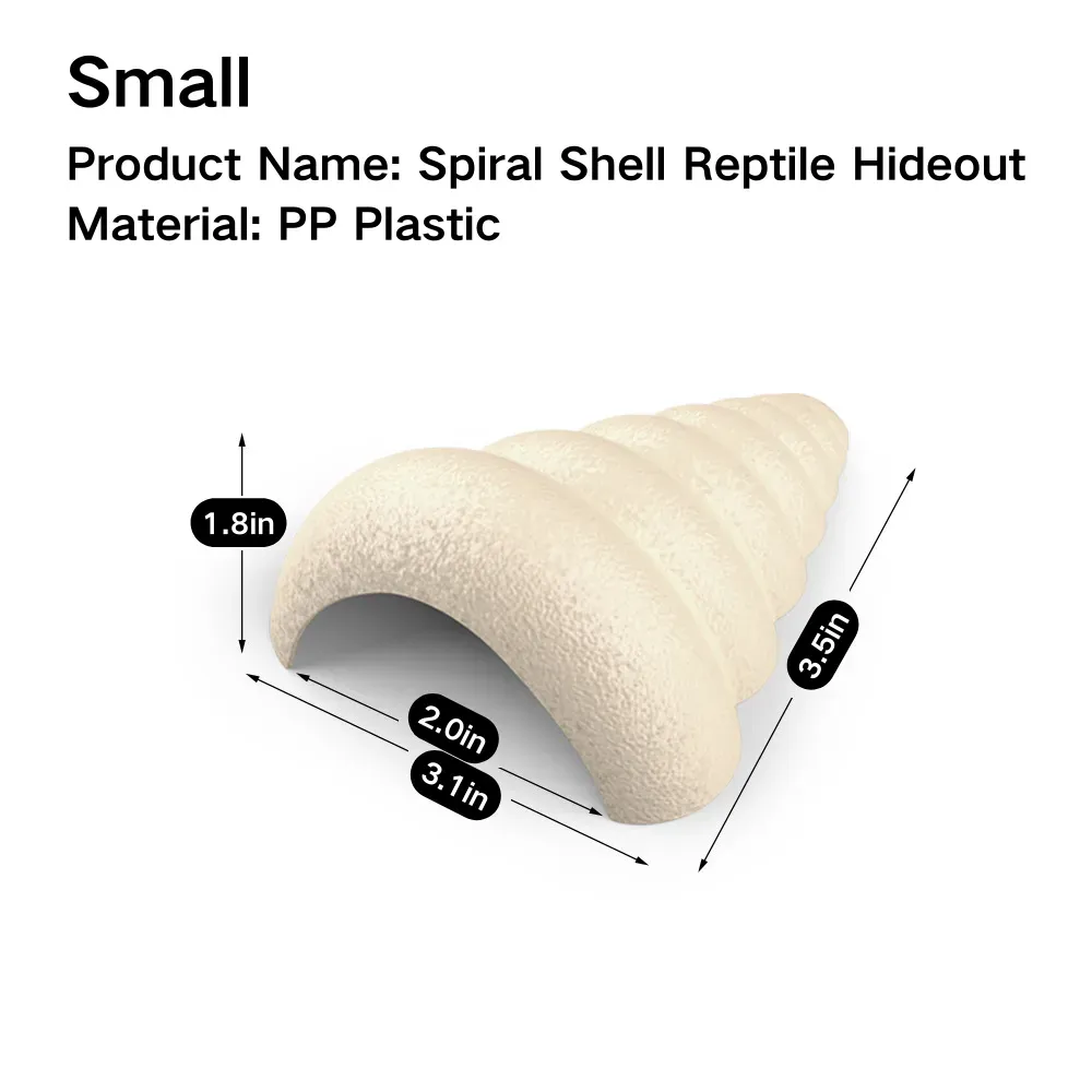 Stylish and functional reptile hideout (3) Durable spiral shell shelter for small reptiles