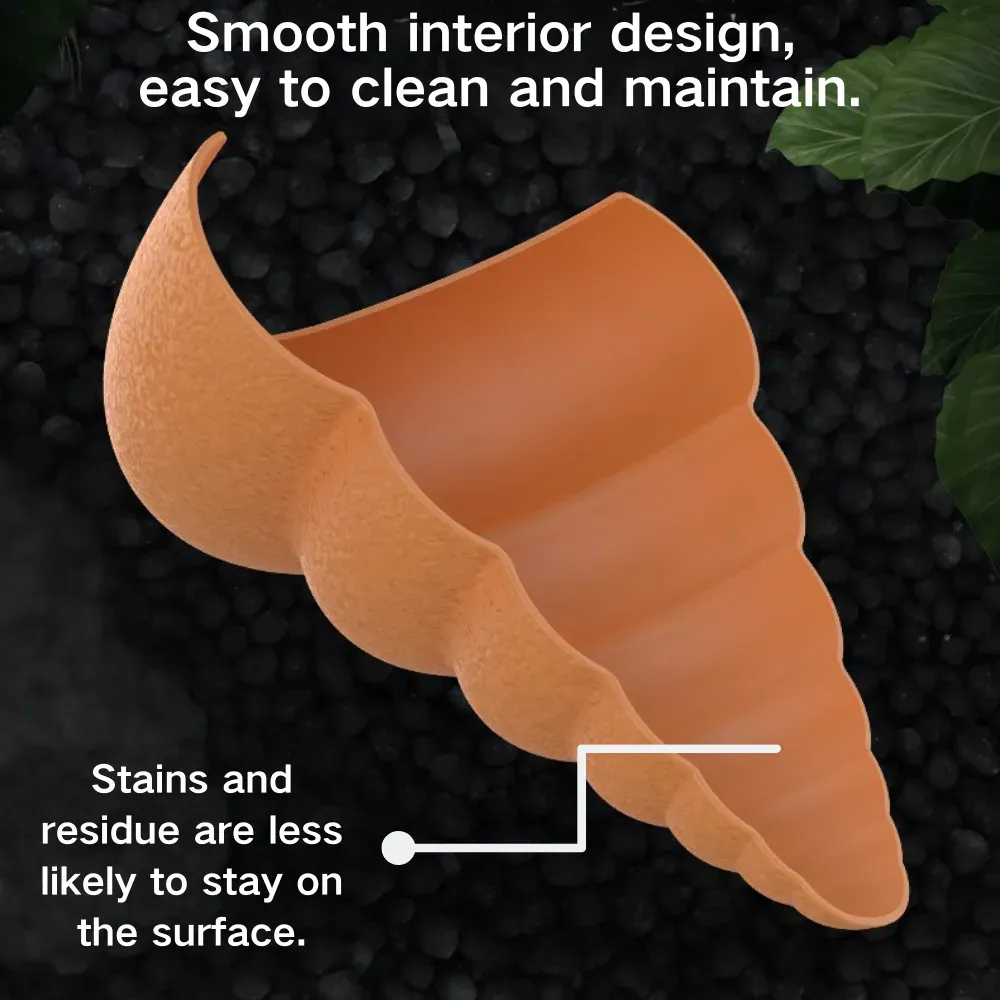Stylish and functional reptile hideout (5) Spiral shell shelter for small reptiles and amphibians
