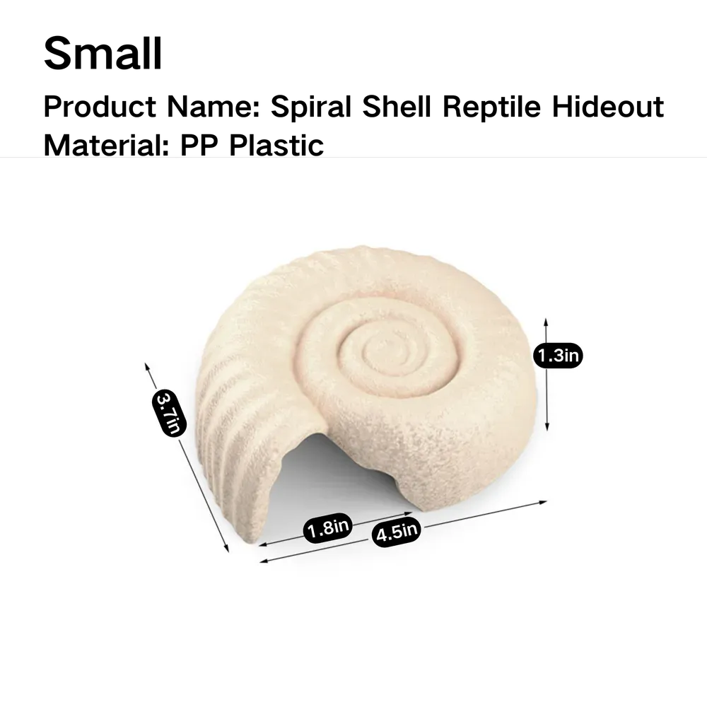 Spiral shell hideout for tarantulas and scorpions (1) Plastic shell shelter for rainforest terrariums