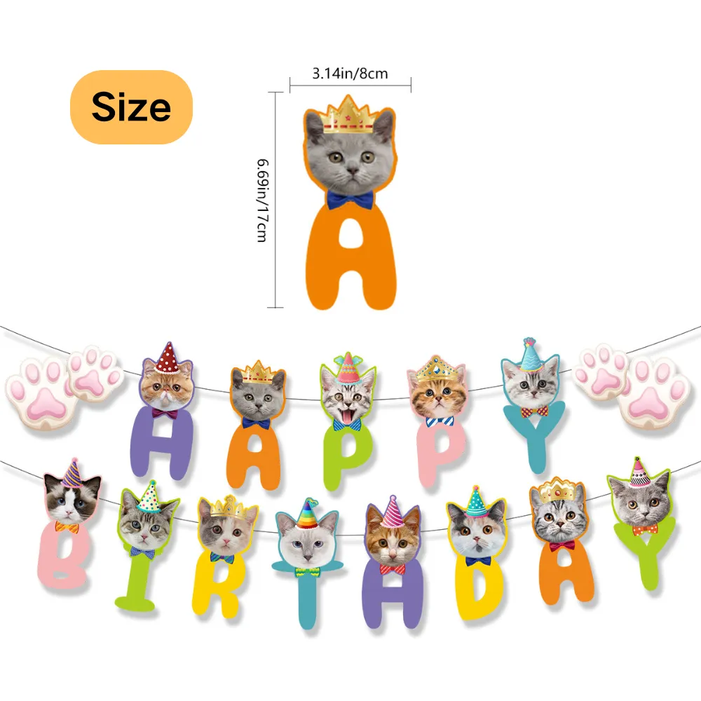Cat Happy Birthday Banner Cat Happy Birthday Banner