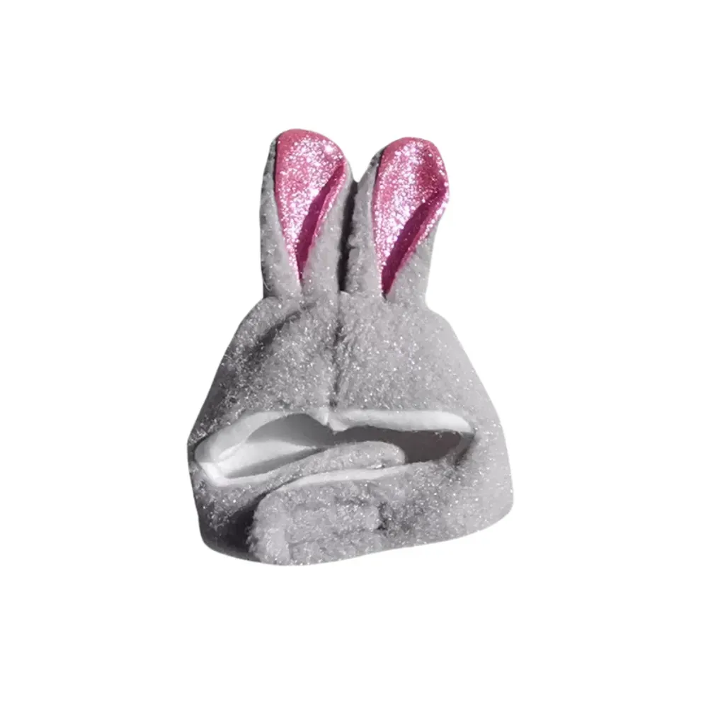 Cute Plush Glitter Bunny Ear Cap for Cats