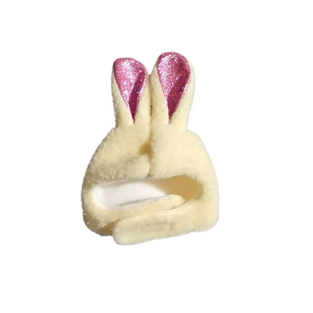 Cute Plush Glitter Bunny Ear Cap for Cats