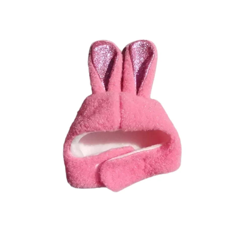 Cute Plush Glitter Bunny Ear Cap for Cats