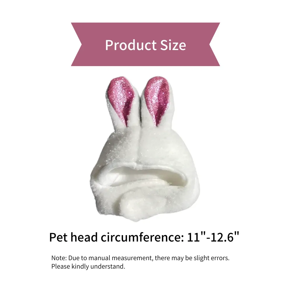 Cute Plush Glitter Bunny Ear Cap for Cats