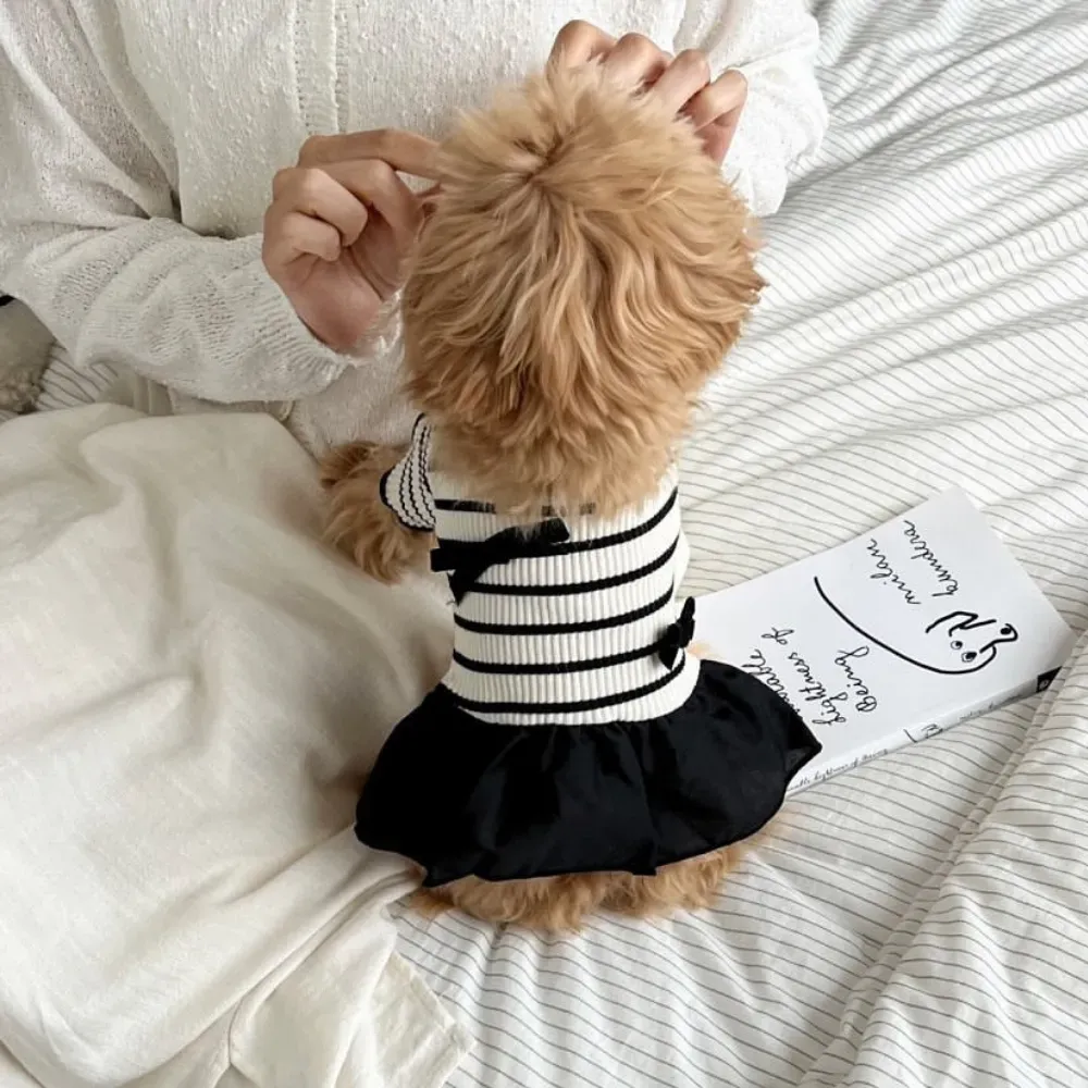 Breathable Clean Design Striped Dog Dress