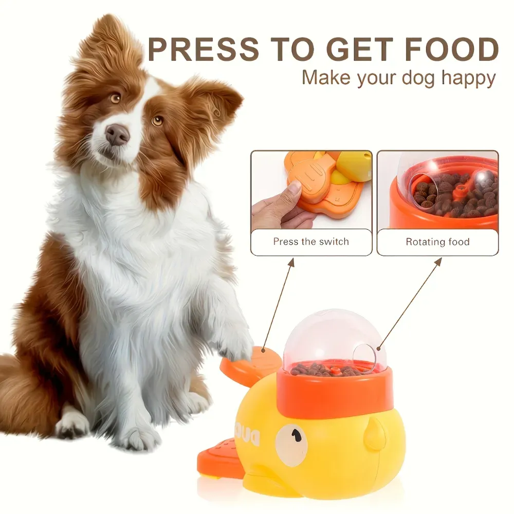 Interactive Non-Electric Yellow Duck Shaped Dog Push Toy