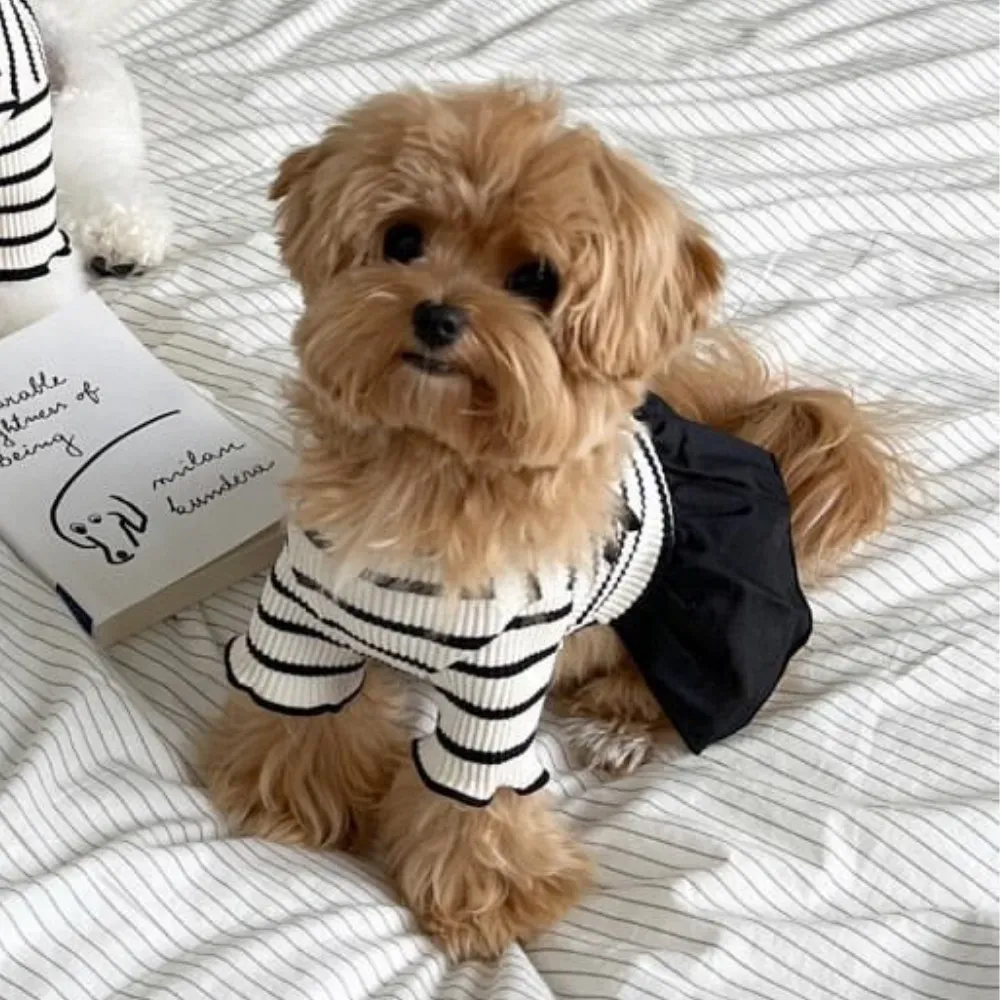 Breathable Clean Design Striped Dog Dress