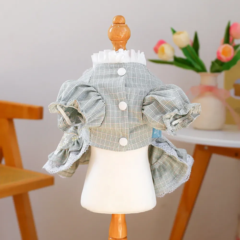Lace Tulle Dress Flower Bowknot Dresses for Dogs lovely pet clothes Lace Tulle Dress Flower Bowknot Dress for Dogs