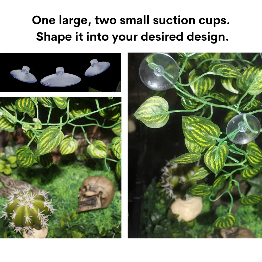 Lifelike terrarium foliage for chameleons and geckos (5) Easy-to-install plastic leaves for rainforest setups