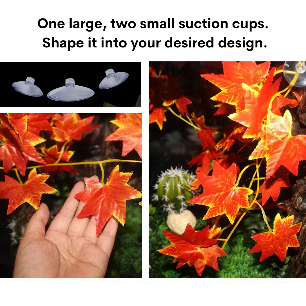 Hanging leaves decor for reptile terrarium (9) Decorative hanging vines for snake habitat
