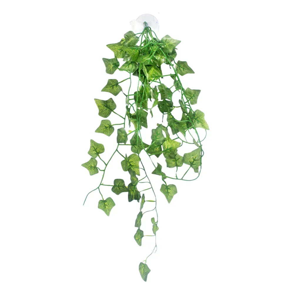 Hanging vine plant for terrarium decoration (1) Realistic artificial leaves for lizard tanks