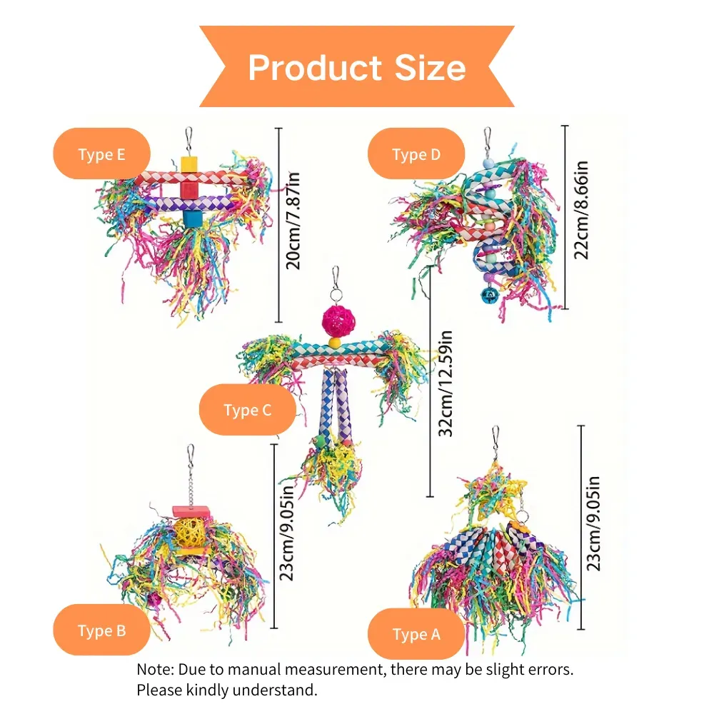 Durable Braided Tube Design Bird Chew Toys