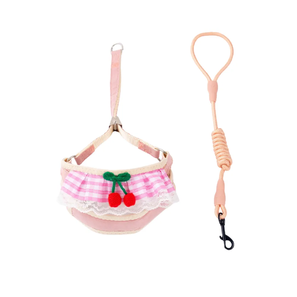 pink dog harness