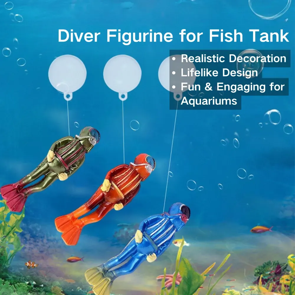 Creative floating diver decoration for aquariums (1) Lightweight design with floating effect