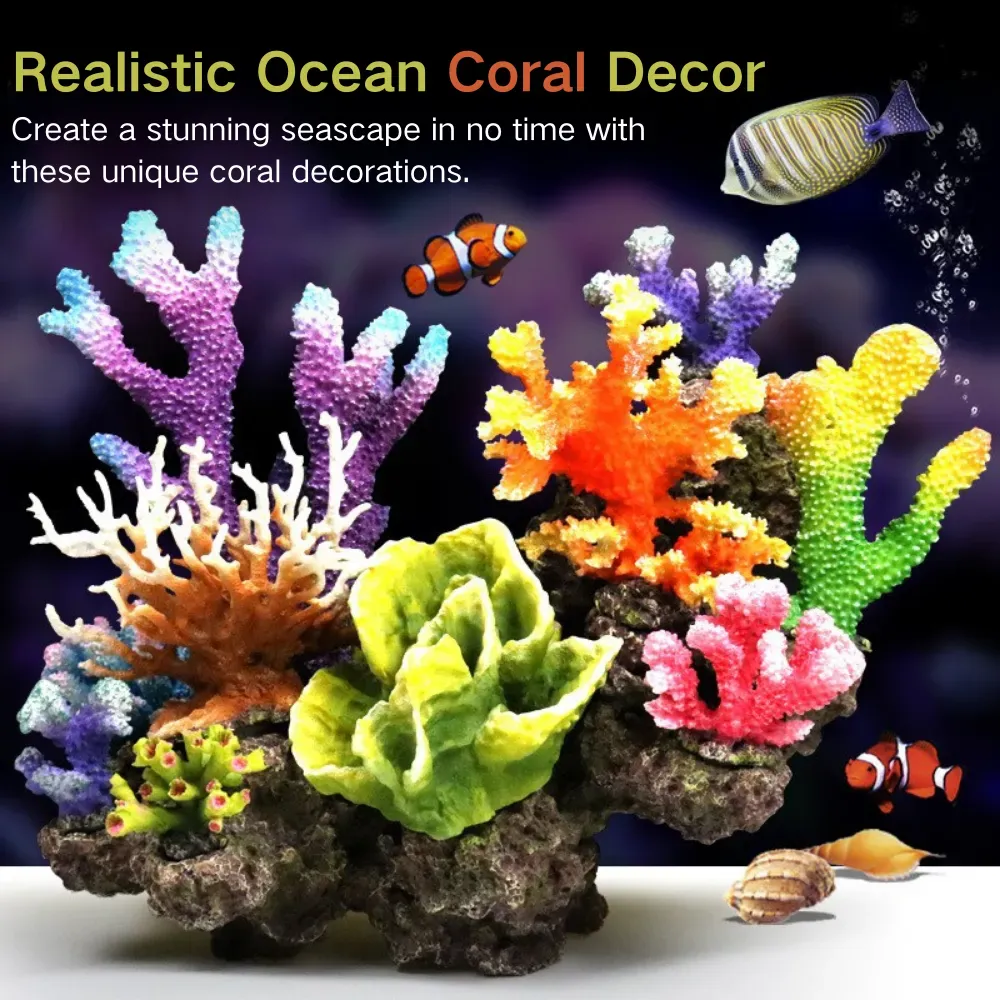 Complete coral tree decor kit for aquarium landscapes (1) A vivid, ready-to-use decoration kit that instantly transforms any tank into a vibrant aquatic scene—safe, stylish, and easy to sell.
