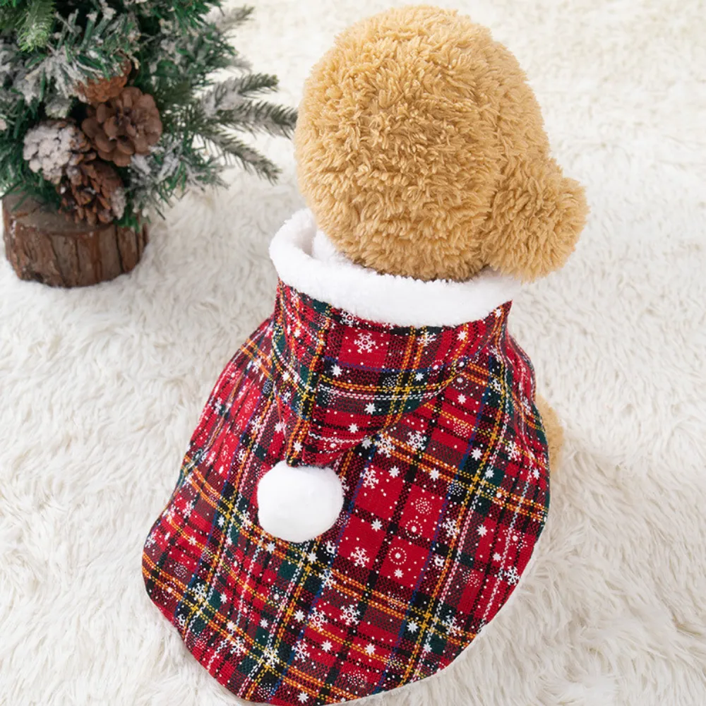 Plaid Pet Christmas Cape Plaid Pet Christmas Cape