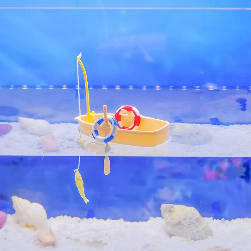 Plastic boat model ideal for small aquariums