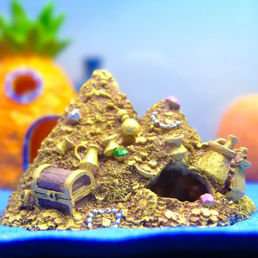 Aquascaping gold hill treasure decor for water tanks