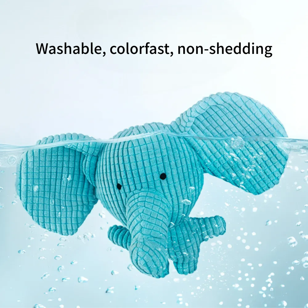 Interactive Blue Elephant Shaped Dog Plush Toy