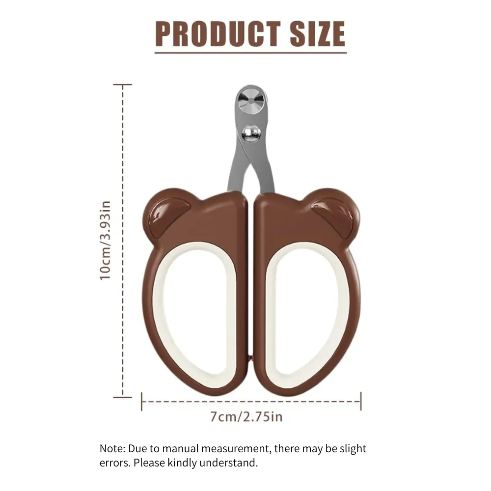 Cute Bear Design Cat Claw Clipper with Safe Positioning Hole