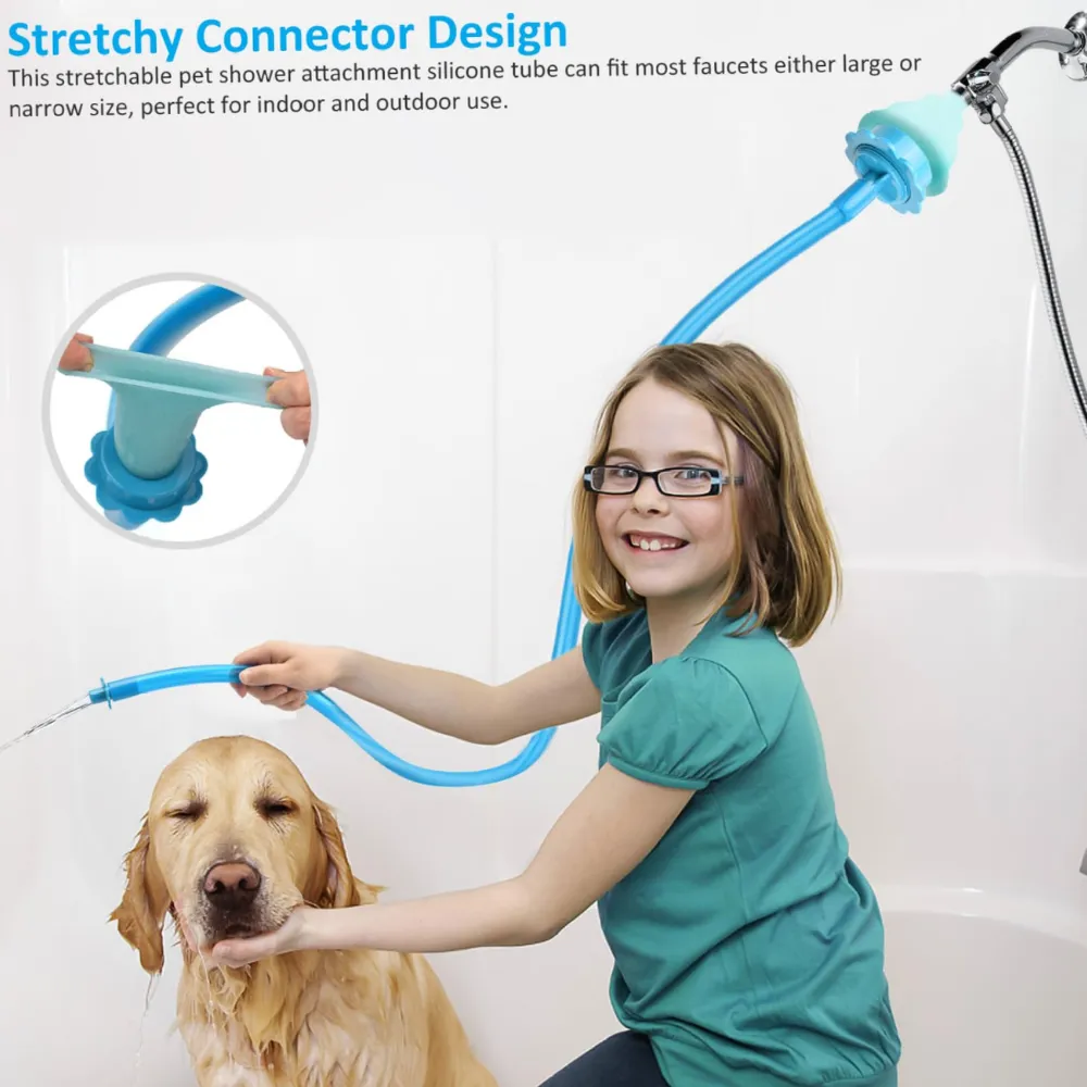 1pc Silicone Connector Shower Hose for Pet Bathing adjustable 1PC Silicone Connector Shower Hose for Pet Bathing