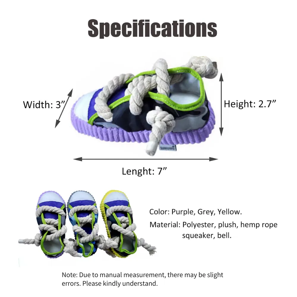 Sneakers Canvas Shoes Shape Dog Chew Toys