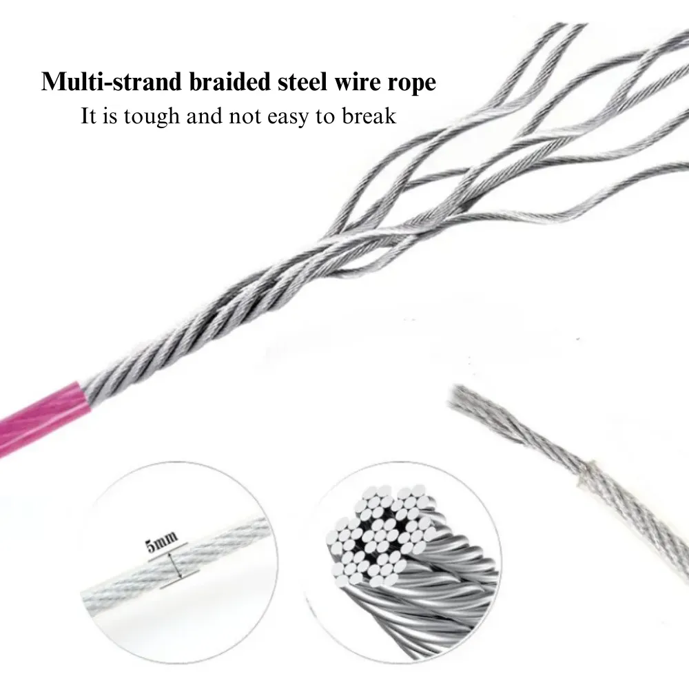 multi function pet tie out Heavy Duty Steel Wire Dog Tie Out Leash with Dual Head Design