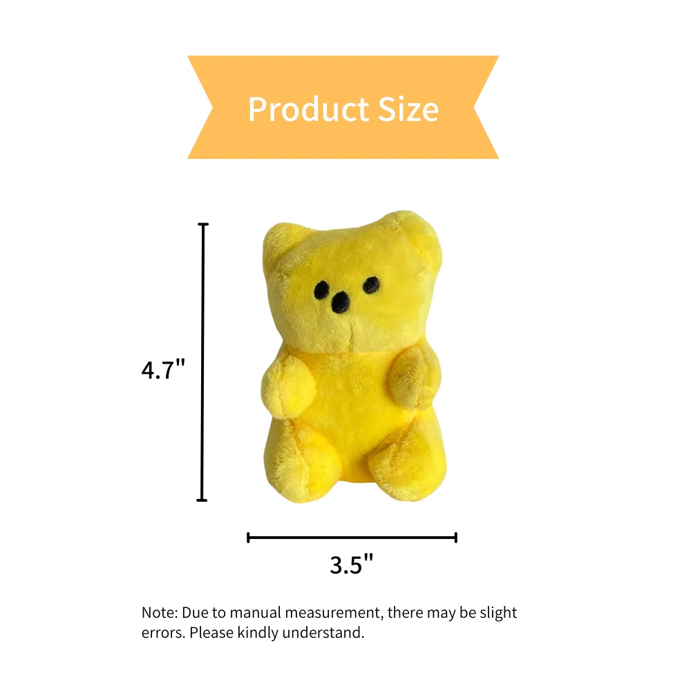 1PC Adorable Gummy Bear Squeaky Plush Pet Toy