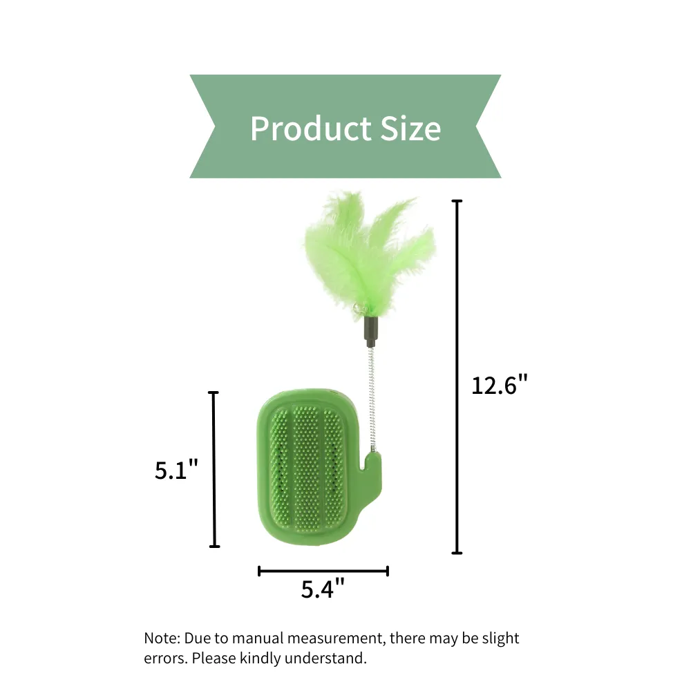 1PC Cactus Style Cat Self Groomer Brush with Feather Toy size 1PC Cactus Style Cat Self Groomer Brush with Feather Toy