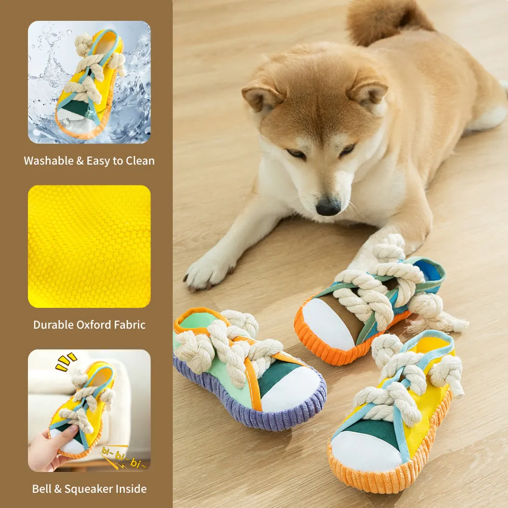 Sneakers Canvas Shoes Shape Dog Chew Toys