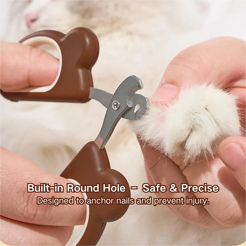 Cute Bear Design Cat Claw Clipper with Safe Positioning Hole