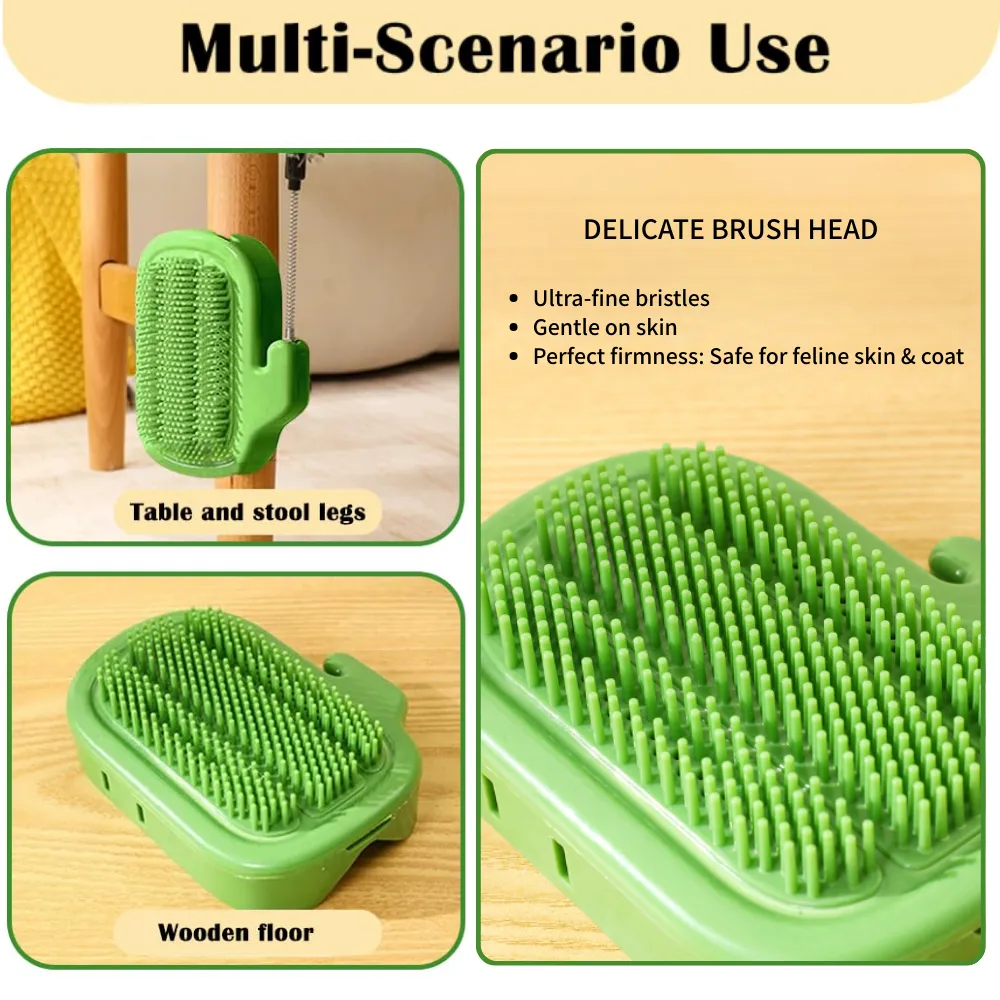 1PC Cactus Style Cat Self Groomer Brush with Feather Toy wall corner 1PC Cactus Style Cat Self Groomer Brush with Feather Toy