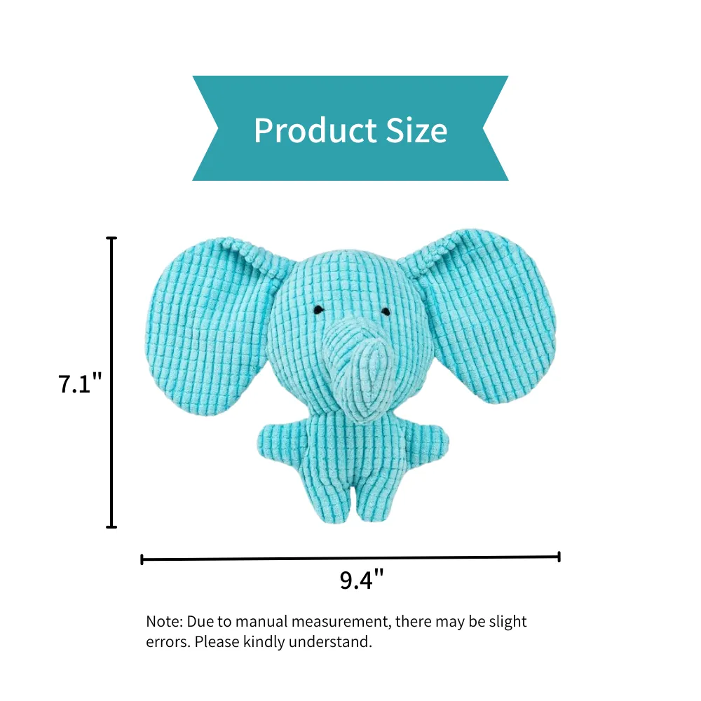 Interactive Blue Elephant Shaped Dog Plush Toy