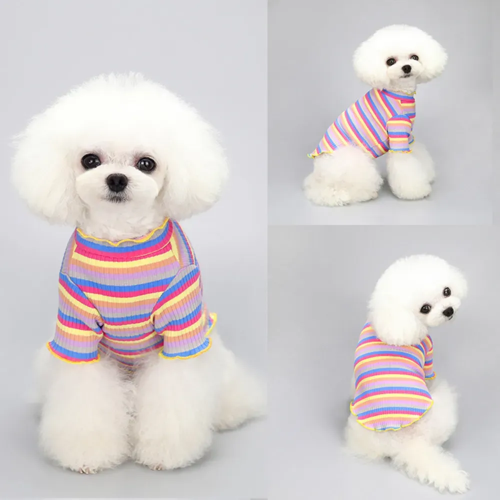 "Stretchable, comfortable long sleeve pet shirt ideal for layering or casual wear in any season."