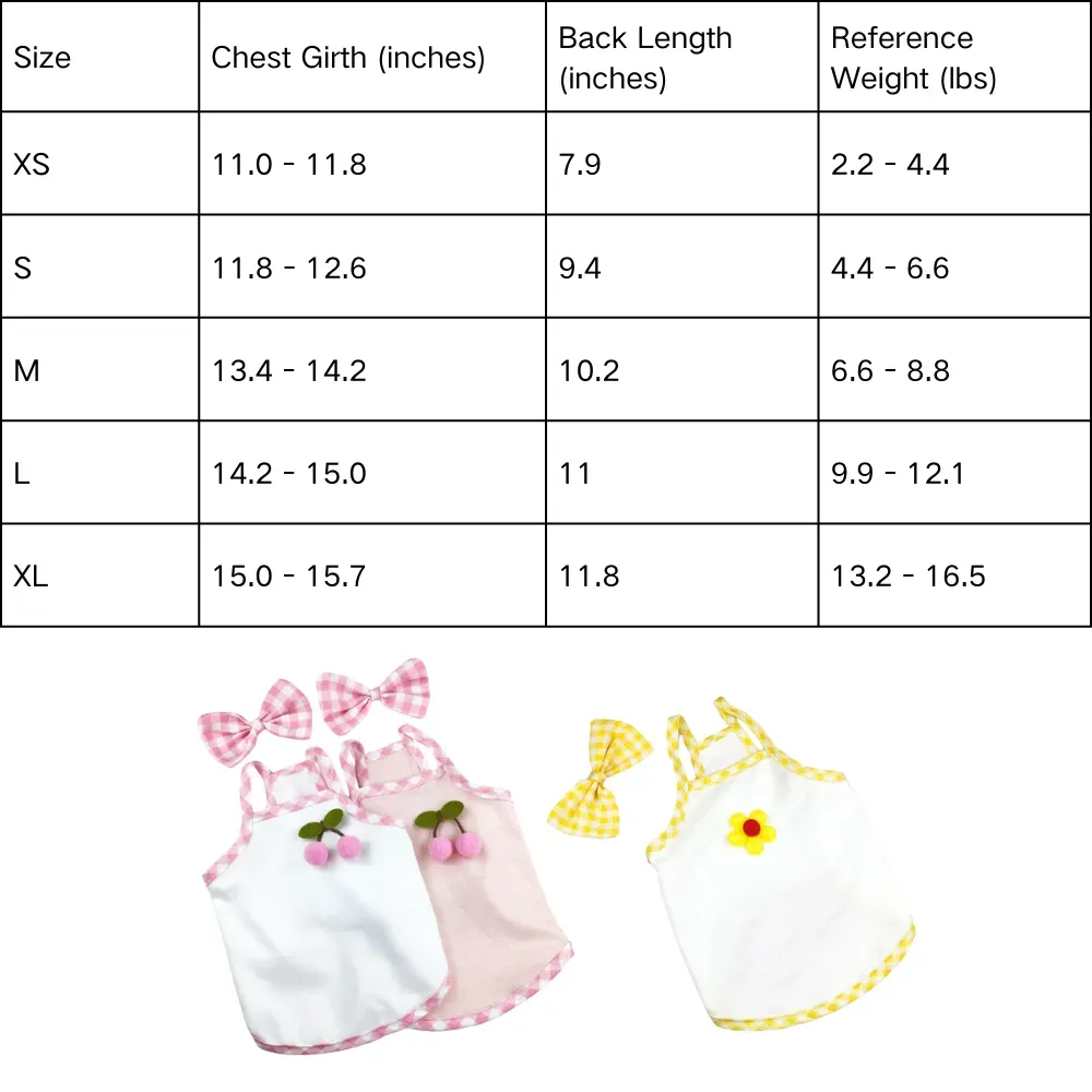 "Plaid bow tie pet dress, perfect for small dogs and cats looking for a stylish outfit."
