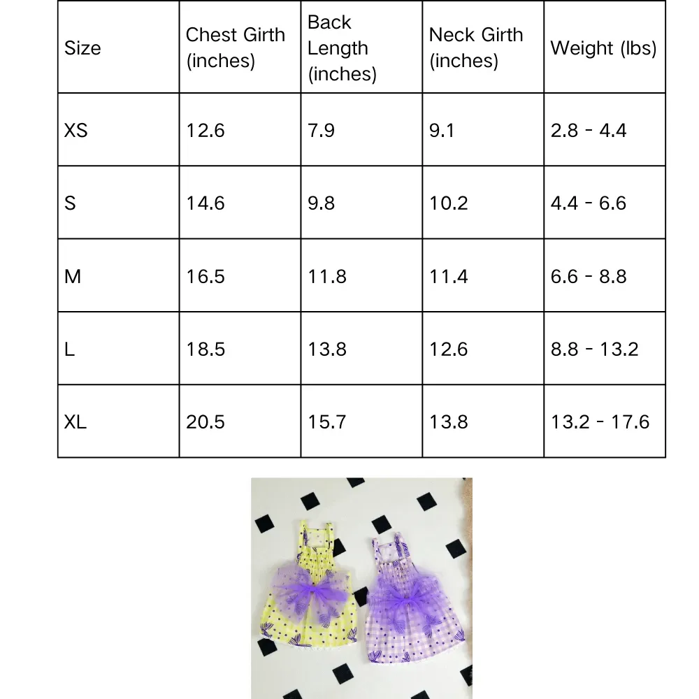 "Wholesale spring and summer pet dresses in vibrant purple, designed for parties, weddings, and boutique displays."