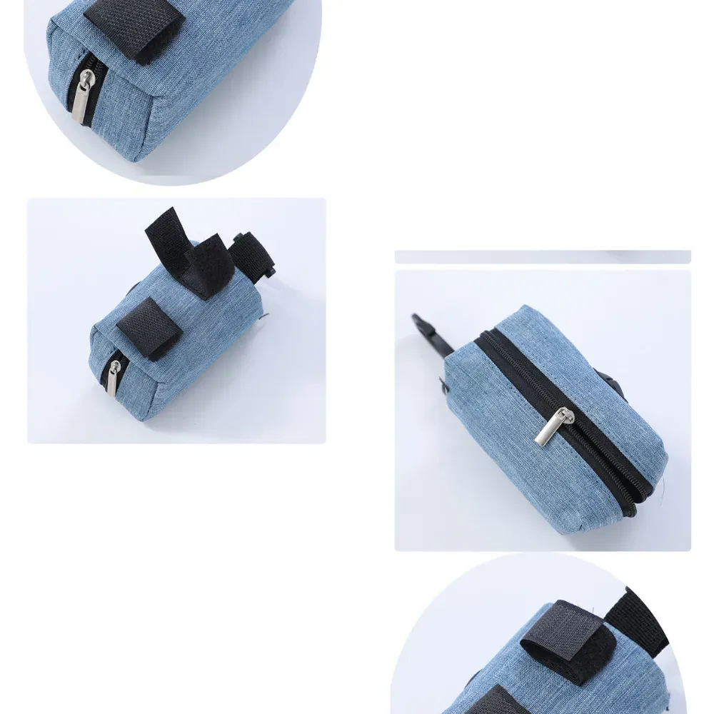 "Portable dog waste bag dispenser with clip perfect for pet stores, grooming kits, and gift sets."