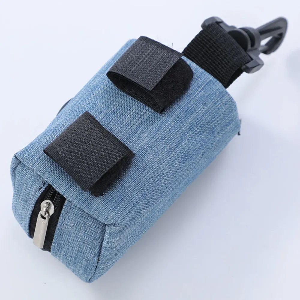 "Durable waste bag holder designed for easy outdoor access during dog walks and travel."
