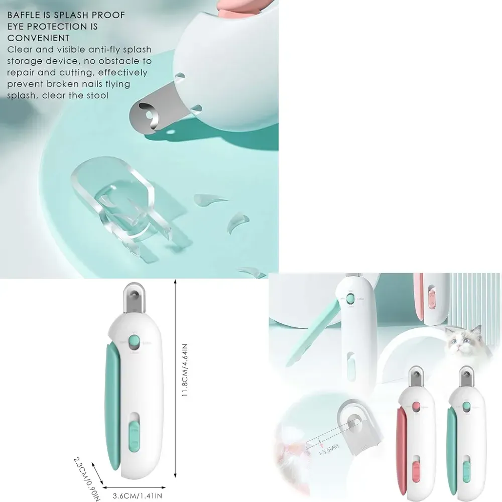 "Pink pet nail trimmer with modern design – suitable for various paw sizes and nail types."