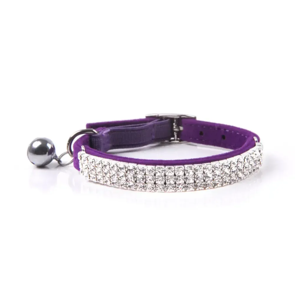 purple color cat collar
