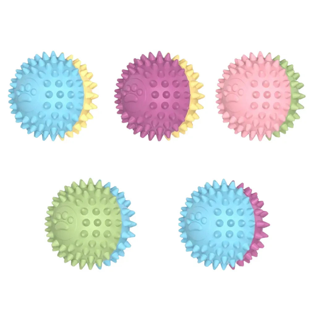Durable Two Tone Color Paw Print TPR Chew Ball