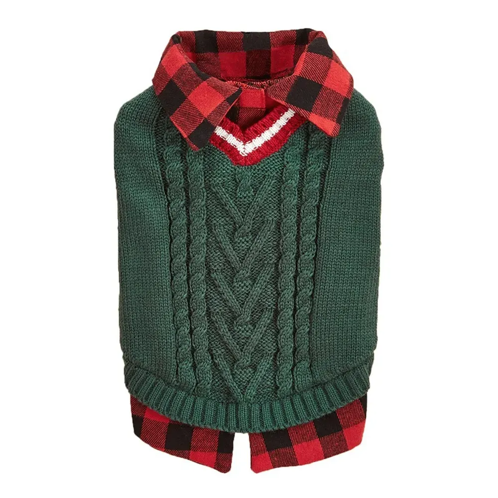 Knitted Dog Sweater green