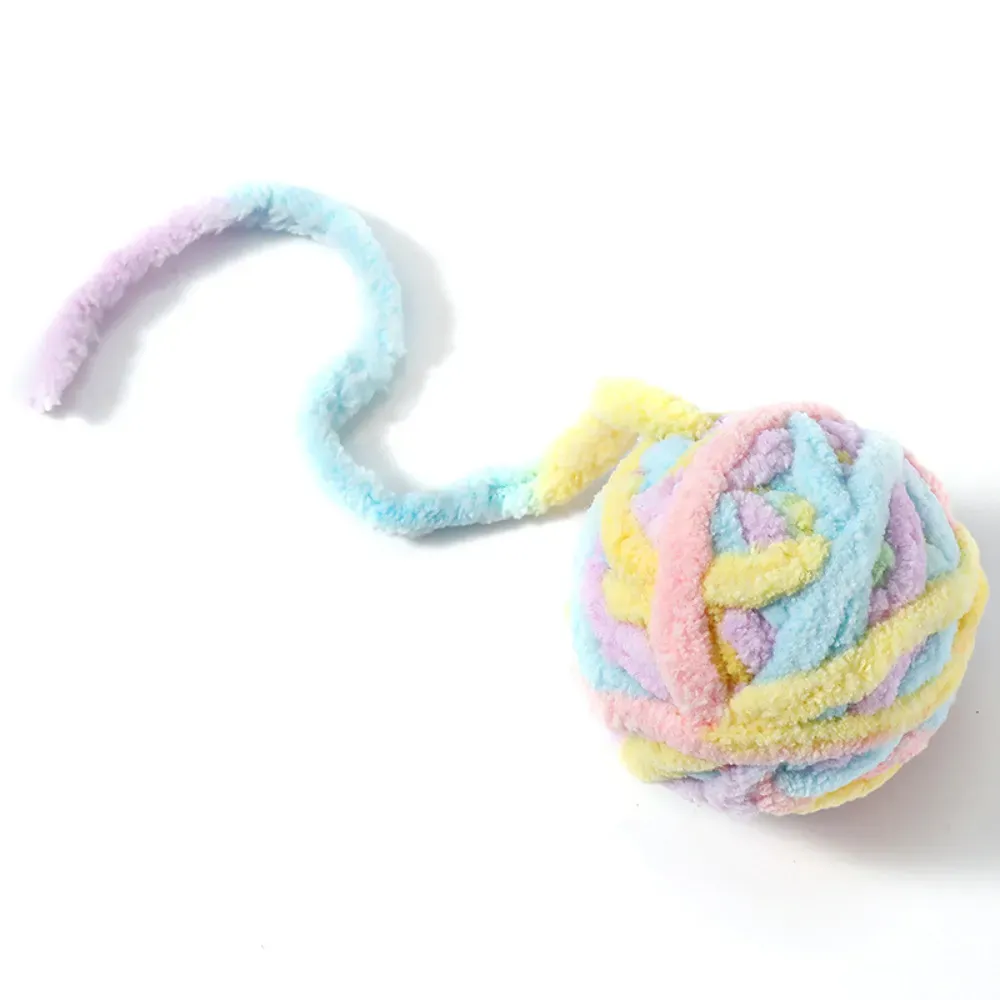 Durable Plush Bell Cat Toy Ball Interactive Yarn Toy