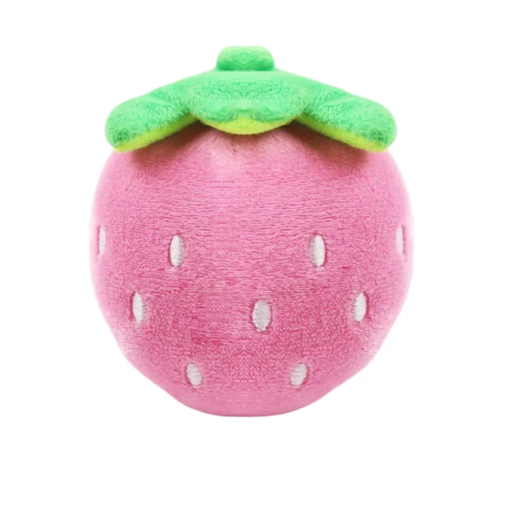 1 Piece Durable Plush Strawberry Shape Squeaky Toy for Dogs and Cats 1 Piece Durable Plush Strawberry Shape Squeaky Toy for Dogs and Cats