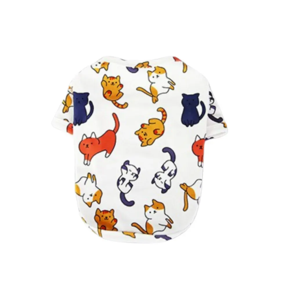 Cat Print Cute Dog T-shirt