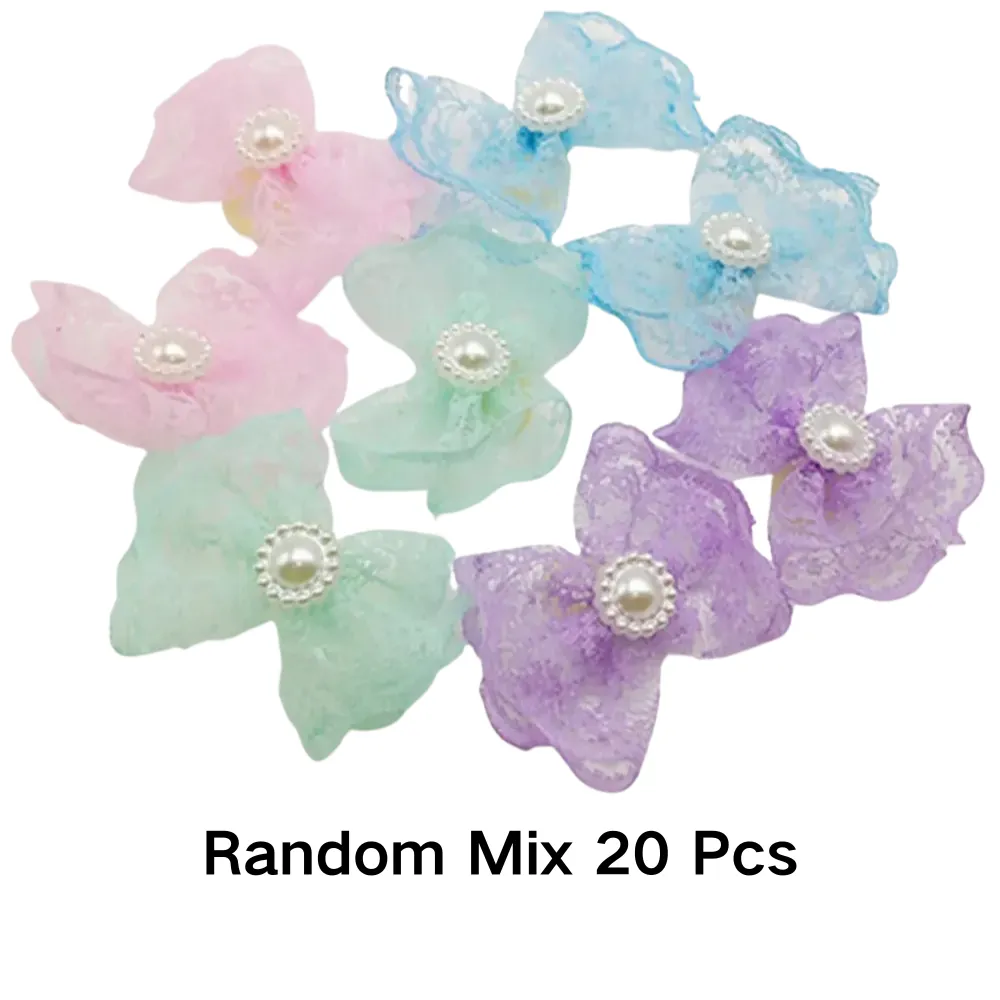 Lace Bow Elastic Dog Hair Ties