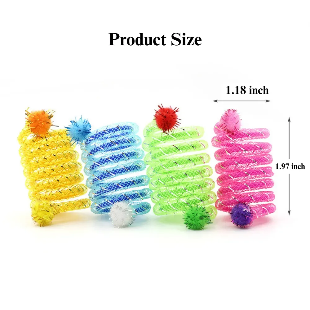 Colorful Interactive Play Cat Toy Flexible Spring Tube